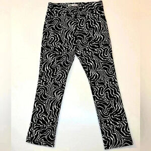 ZARA WOMEN’S BLACK AND WHITE SWIRL PATTERN PANTS SIZE SMALL